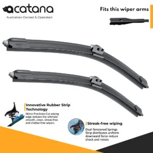 Windscreen Wiper Blades for Volkswagen Beetle 1L 2013 - 2016 Hatch, (KIT of 2pcs)